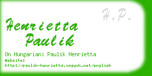 henrietta paulik business card